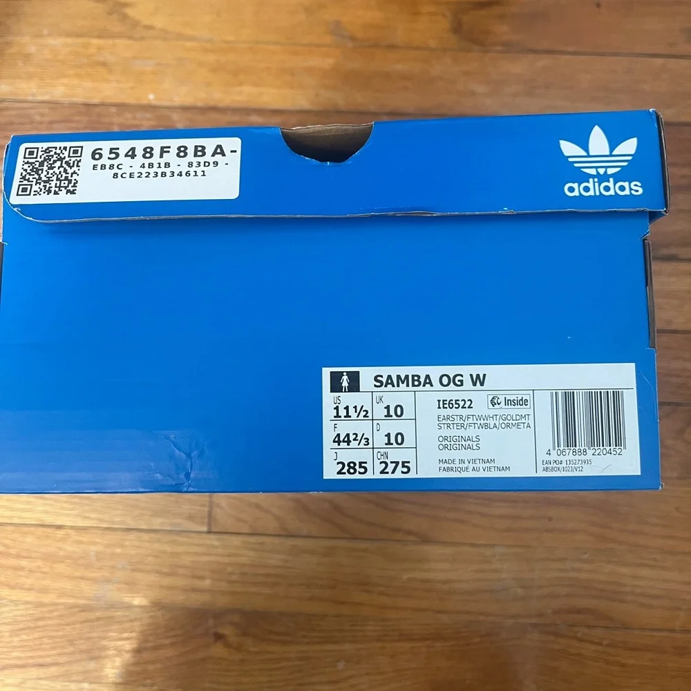 NIB Adidas Women’s Samba OG Sneakers in Brown and White - Picture 4 of 5